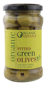 3 PACK of Divina Organic Pitted Green Olives -- 10.2 oz