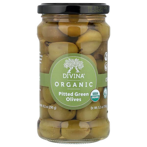 <img alt="Divina, Organic Pitted Green Olives, 5.3 oz (150 g)" title="Divina, Organic Pitted Green Olives, 5.3 oz (150 g),631723212700"