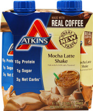 3 PACK of Atkins RTD Shake Mocha Latte -- 4 Shakes