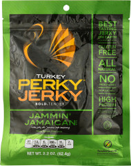 3 PACK of Perky Jerky Turkey Jerky Jammin' Jamaican Style -- 2.2 oz