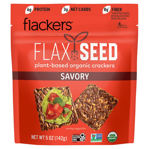 <img alt="Flackers, Flax Seed Crackers, Savory, 5 oz (142 g)" title="Flackers, Flax Seed Crackers, Savory, 5 oz (142 g),893615002008"