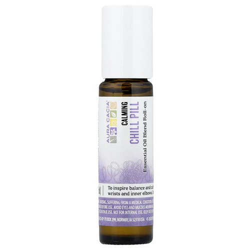 <img alt="Aura Cacia, Essential Oil Blend, Roll-On, Chill Pill, 0.31 fl oz (9.2 ml)" title="Aura Cacia, Essential Oil Blend, Roll-On, Chill Pill, 0.31 fl oz (9.2 ml),051381921149"