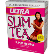 3 PACK of Hobe Labs, Ultra Slim Tea, Super Herbal, Caffeine Free , 24 Herbal Tea Bags, 1.69 oz (48 g)