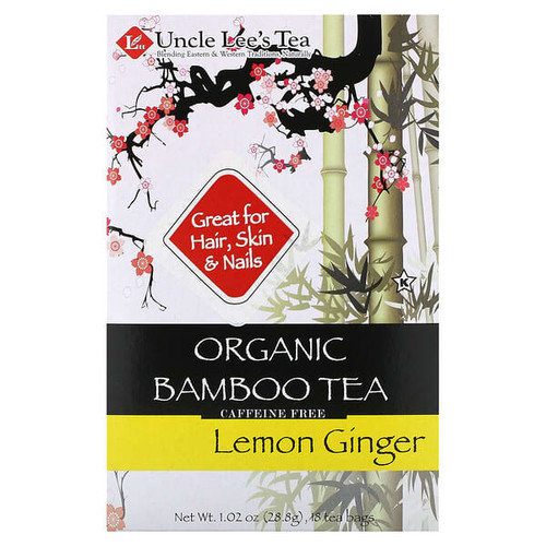 <img alt="Uncle Lees Tea, Organic Bamboo Tea, Lemon Ginger, Caffeine Free, 18 Tea Bags, 1.02 oz (28.8 g)" title="Uncle Lees Tea, Organic Bamboo Tea, Lemon Ginger, Caffeine Free, 18 Tea Bags, 1.02 oz (28.8 g),879792003038"