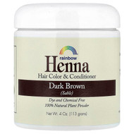 <img alt="Rainbow Research, Henna, Hair Color & Conditioner, Dark Brown (Sable), 4 oz (113 g)" title="Rainbow Research, Henna, Hair Color & Conditioner, Dark Brown (Sable), 4 oz (113 g),000518400033"