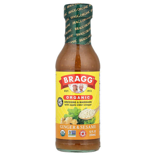 <img alt="Bragg, Organic Dressing & Marinade with Apple Cider Vinegar, Ginger & Sesame, 12 fl oz (354 ml)" title="Bragg, Organic Dressing & Marinade with Apple Cider Vinegar, Ginger & Sesame, 12 fl oz (354 ml),074305031120"