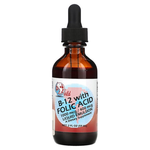 <img alt="World Organic, B -12 With Folic Acid, 2 fl oz (59 ml)" title="World Organic, B -12 With Folic Acid, 2 fl oz (59 ml),726899518241"