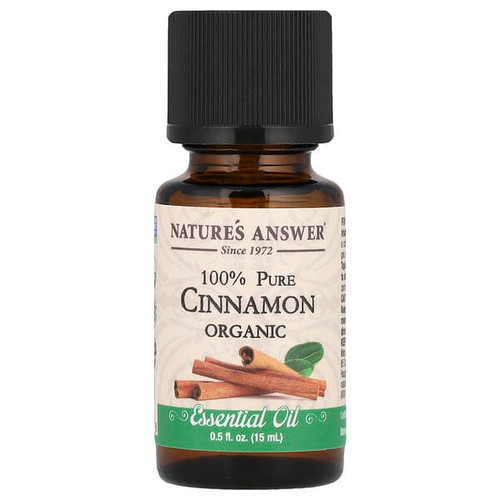 <img alt="Natures Answer, 100% Pure Organic Essential Oil, Cinnamon, 0.5 fl oz (15 ml)" title="Natures Answer, 100% Pure Organic Essential Oil, Cinnamon, 0.5 fl oz (15 ml),083000266058"