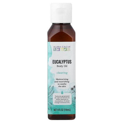 <img alt="Aura Cacia, Body Oil, Clearing, Eucalyptus, 4 fl oz (118 ml)" title="Aura Cacia, Body Oil, Clearing, Eucalyptus, 4 fl oz (118 ml),051381882457"