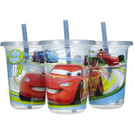 The First Years, Disney Cars, Take & Toss Straw Cups, 18+ Months, 3 Pack - 10 oz (296 ml)