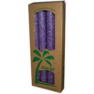 3 PACK of Aloha Bay Palm Tapers Violet Dripless -- 4 Candles
