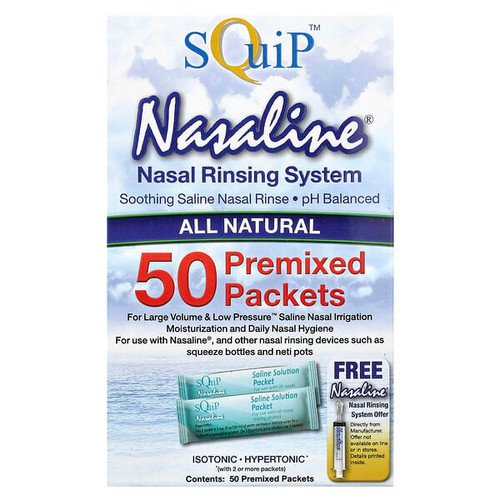 <img alt="Squip, Nasaline, Nasal Rinsing System, 50 Premixed Packets" title="Squip, Nasaline, Nasal Rinsing System, 50 Premixed Packets,894321000227"