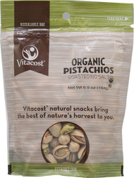 3 PACK of Vitaco Organic Dry-Roasted Unsalted Pistachios -- 6.5 oz (184 g)