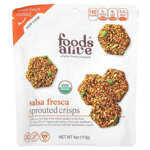 <img alt="Foods Alive, Sprouted Crisps, Salsa Fresca, 4 oz (113 g)" title="Foods Alive, Sprouted Crisps, Salsa Fresca, 4 oz (113 g),891551000034"