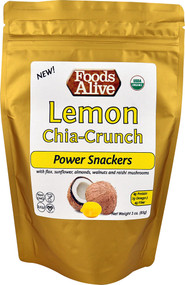 3 PACK of Foods Alive Organic Power Snackers Lemon Chia-Crunch -- 3 oz