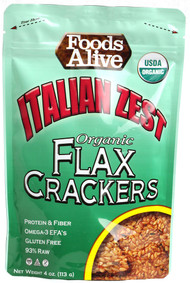 Foods Alive, Flax Crackers, Italian Zest, 4 oz (113 g)