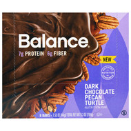Balance Bar, Nutrition Bar, Dark Chocolate Pecan Turtle, 6 Bars, 1.55 oz (44 g) Each