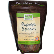 3 PACK of Now Foods, Real Food, Papaya Spears, 12 oz (340 g)