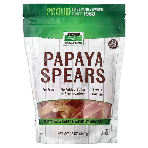 <img alt="NOW Foods, Real Food, Papaya Spears, 12 oz (340 g)" title="NOW Foods, Real Food, Papaya Spears, 12 oz (340 g),733739057204"