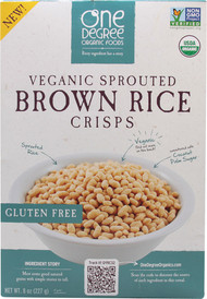 3 PACK of One Degree Organic Foods Sprouted Brown Rice Crisps Cereal -- 8 oz