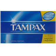 Tampax, Cardboard, Regular, 10 Tampons