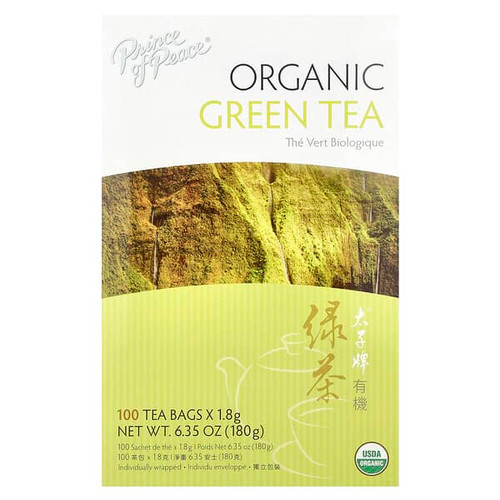 <img alt="Prince of Peace, Organic Green Tea, 100 Tea Bags, 6.35 oz (180 g)" title="Prince of Peace, Organic Green Tea, 100 Tea Bags, 6.35 oz (180 g),039278132007"