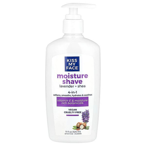 <img alt="Kiss My Face, 4 in 1 Moisture Shave, Lavender + Shea, 11 fl oz (325 ml)" title="Kiss My Face, 4 in 1 Moisture Shave, Lavender + Shea, 11 fl oz (325 ml),028367834526"