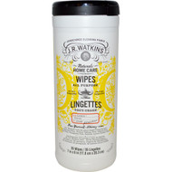 J R Watkins, Wipes, All Purpose, Lemon, 35 Wipes, 7 in x 8 in (17.8 cm x 20.3 cm) Each