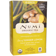 3 PACK of Numi Organic Tea Decaf Ginger Lemon -- 16 Tea Bags