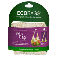 3 PACK of ECOBAGS, Market Collection, String Bag, Tote Handle 10 in, Natural, 1 Bag