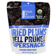 3 PACK of Made in Nature, Organic Dried Plums, Well Pruned Supersnacks, 6 oz (170 g)