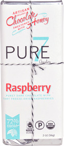 Pure 7 Chocolate 72% Cacao Dark Chocolate Bar Raspberry - 2 oz