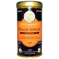 Zhenas Gypsy Tea, Peach Ginger, Black Tea, 22 Sachets, 1.55 oz (44g)