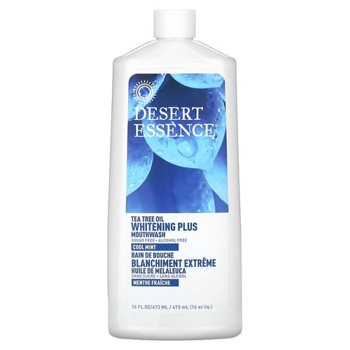 <img alt="Desert Essence, Tea Tree Oil, Whitening Plus Mouthwash, Cool Mint, 16 fl oz (473 ml)" title="Desert Essence, Tea Tree Oil, Whitening Plus Mouthwash, Cool Mint, 16 fl oz (473 ml),718334334325"