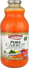 3 PACK of Lakewood Organic Pure Juice Fresh Pressed Carrot -- 32 fl oz