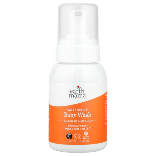 <img alt="Earth Mama, Baby Wash, Sweet Orange, 6.27 fl oz (185 ml)" title="Earth Mama, Baby Wash, Sweet Orange, 6.27 fl oz (185 ml),859220000617"