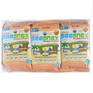 3 PACK OF SeaSnax, Grab & Go, Organic Premium Roasted Seaweed Snack, Toasty Onion, 6 Packs, 0.18 oz (5 g) Each
