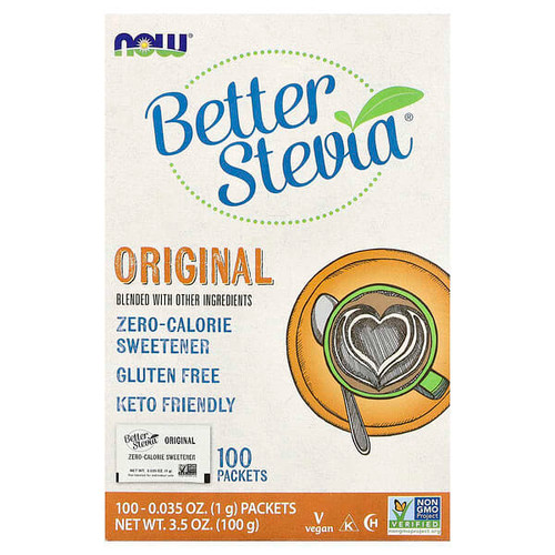 <img alt="NOW Foods, Better Stevia, Zero-Calorie Sweetener, Original, 100 Packets, 3.5 oz (100 g)" title="NOW Foods, Better Stevia, Zero-Calorie Sweetener, Original, 100 Packets, 3.5 oz (100 g),733739069573"