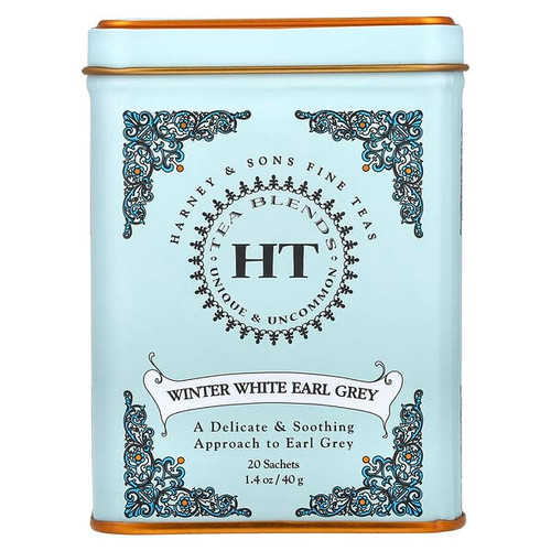 <img alt="Harney & Sons, HT Tea Blends, Winter White Earl Grey, 20 Sachets, 1.4 oz (40 g)" title="Harney & Sons, HT Tea Blends, Winter White Earl Grey, 20 Sachets, 1.4 oz (40 g),636046316036"