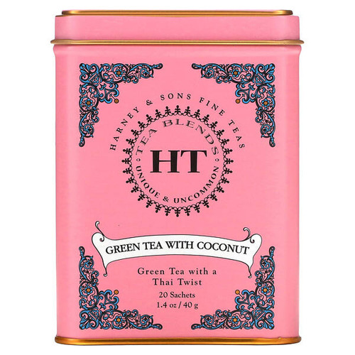 <img alt="Harney & Sons, HT Tea Blends, Green Tea with Coconut, 20 Tea Sachets, 1.4 oz (40 g)" title="Harney & Sons, HT Tea Blends, Green Tea with Coconut, 20 Tea Sachets, 1.4 oz (40 g),636046316159"