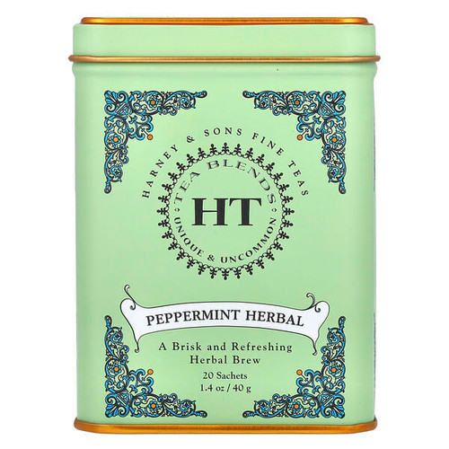 <img alt="Harney & Sons, HT Tea Blends, Peppermint Herbal, Caffeine Free, 20 Sachets, 1.4 oz (40 g)" title="Harney & Sons, HT Tea Blends, Peppermint Herbal, Caffeine Free, 20 Sachets, 1.4 oz (40 g),636046316210"