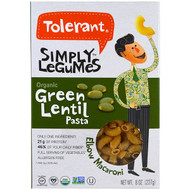 3 PACK of Tolerant Food Organic Green Lentil Pasta Simply Legumes Gluten Free Elbow Macaroni -- 8 oz