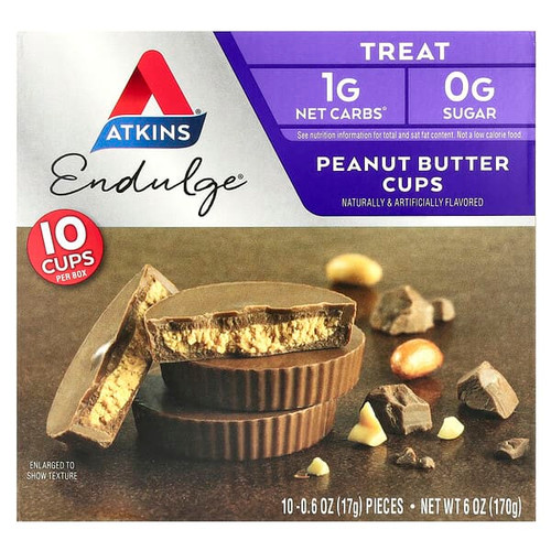 <img alt="Atkins, Endulge,Treat,  Peanut Butter Cups, 10 Cups, 0.6 oz (17 g) Each" title="Atkins, Endulge,Treat,  Peanut Butter Cups, 10 Cups, 0.6 oz (17 g) Each,637480077057"
