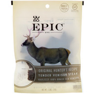 3 PACK of Epic Bar, Bites, Tender Venison Steak, Original Hunters Recipe, 2.5 oz (71 g)