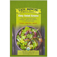 High Mowing Organic Seeds, Easy Salad Greens, Organic Seed Collection, Variety Pack, 3 Packets