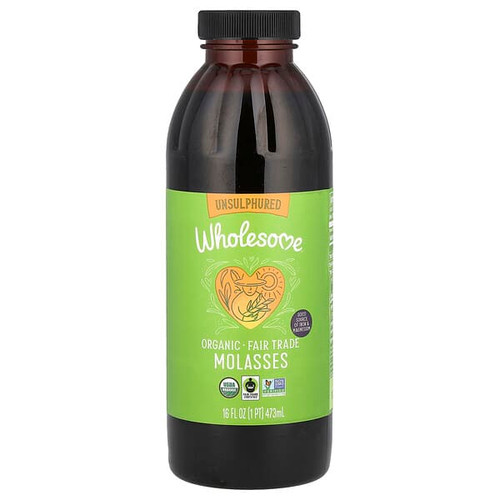 <img alt="Wholesome Sweeteners, Organic Molasses, Unsulphured, 16 fl oz (473 ml)" title="Wholesome Sweeteners, Organic Molasses, Unsulphured, 16 fl oz (473 ml),012511600006"