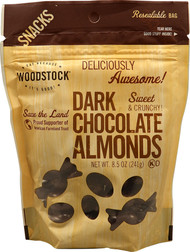 3 PACK of Woodstock Dark Chocolate Covered Almonds -- 8.5 oz