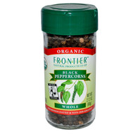 Frontier Natural Products, Organic Fair Trade Certified Black Peppercorns, Whole, 2.12 oz (60 g)