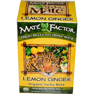 3 PACK of The Mate Factor Organic Yerba Mate Lemon Ginger -- 20 Tea Bags