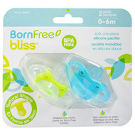 3 PACK OF Born Free, Bliss, Silicone Pacifier, 0-6m, 2 Pack
